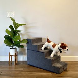 Dog Cat Stairs, 5-Steps for Pet, 25”H, Pet Steps Small or Medium Dogs and Cats, Non-Slip Balanced Dog Indoor Ramp, Grey | Like New! (Retail $110)