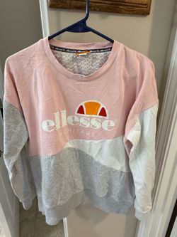 Ellesse Heritage Colorblock Sweatshirt Pink Gray White Size M