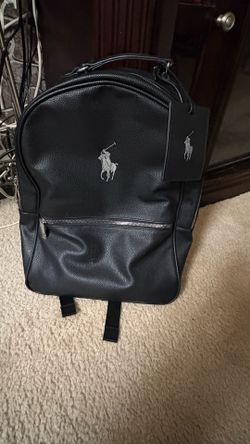 Men’s Polo Back Pack Leather Black