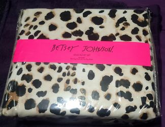 NWT Betsey Johnson Water Leopard King Duvet Set Animal Print Brand New