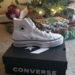 Women White Converse Plattform 