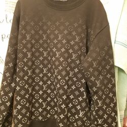 Louie vuitton Xxl Made In Japan Blk White Monogrsm Sweatshirt Heavy Warm