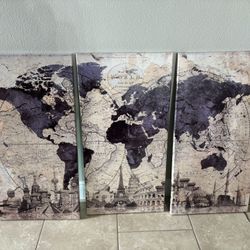 World map wall art
