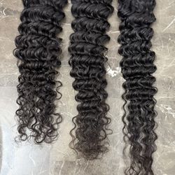 New! Unused! 24, 26 & 28” Deep Wave Virgin Human Hair Bundles
