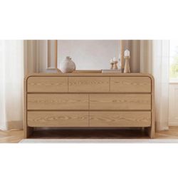 New modern light oak dresser with rounded edges, rounded wood dresser, free delivery ✅ oak dresser