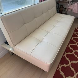 White Futon (couch to Bed)