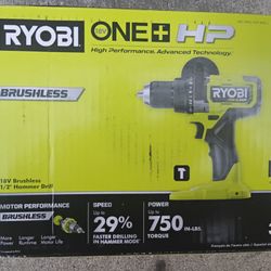 Ryobi 18V ONE+ HP Brushless 1/2” Hammer Drill (Tool Only) – Brand New Sealed