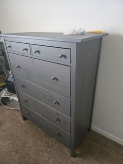 IKEA HEMNES Bedroom Set – Dark Gray – Bed Frame, 6-Drawer Dresser & Nightstand