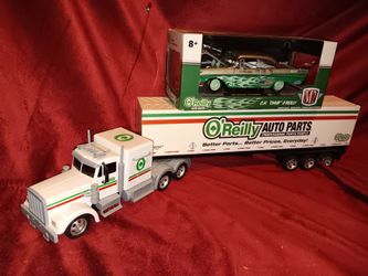 O'Reilly's RC Semi- truck and a die-cast 1957 Chevy