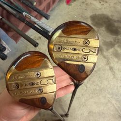 2 Vintage Orlimar diamond wood clubs