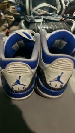 True blue Jordan threes and no box worn