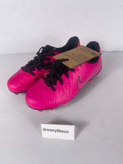 Nike JR Tiempo Legend Size 1.5Y Club FG/MG Pink Black Soccer Cleats DV4352-600