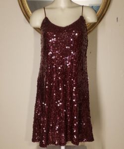 Altar’d State Red Sequin Mini Dress, Size Small