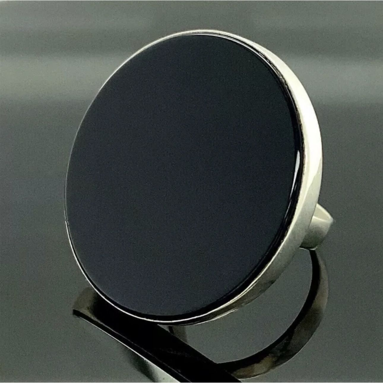 7 7.5 8 Handmade Ring Black Onyx Gem Solid 925 Sterling Silver Gemstone Fine Art UNISEX Men Women Original Natural Statement