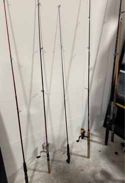 Fishing Rod Lot – 5 Rods, 2 Reels Included