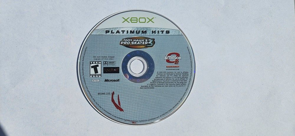 Xbox Platinum Hits version of Tony Hawk's Pro Skater 3