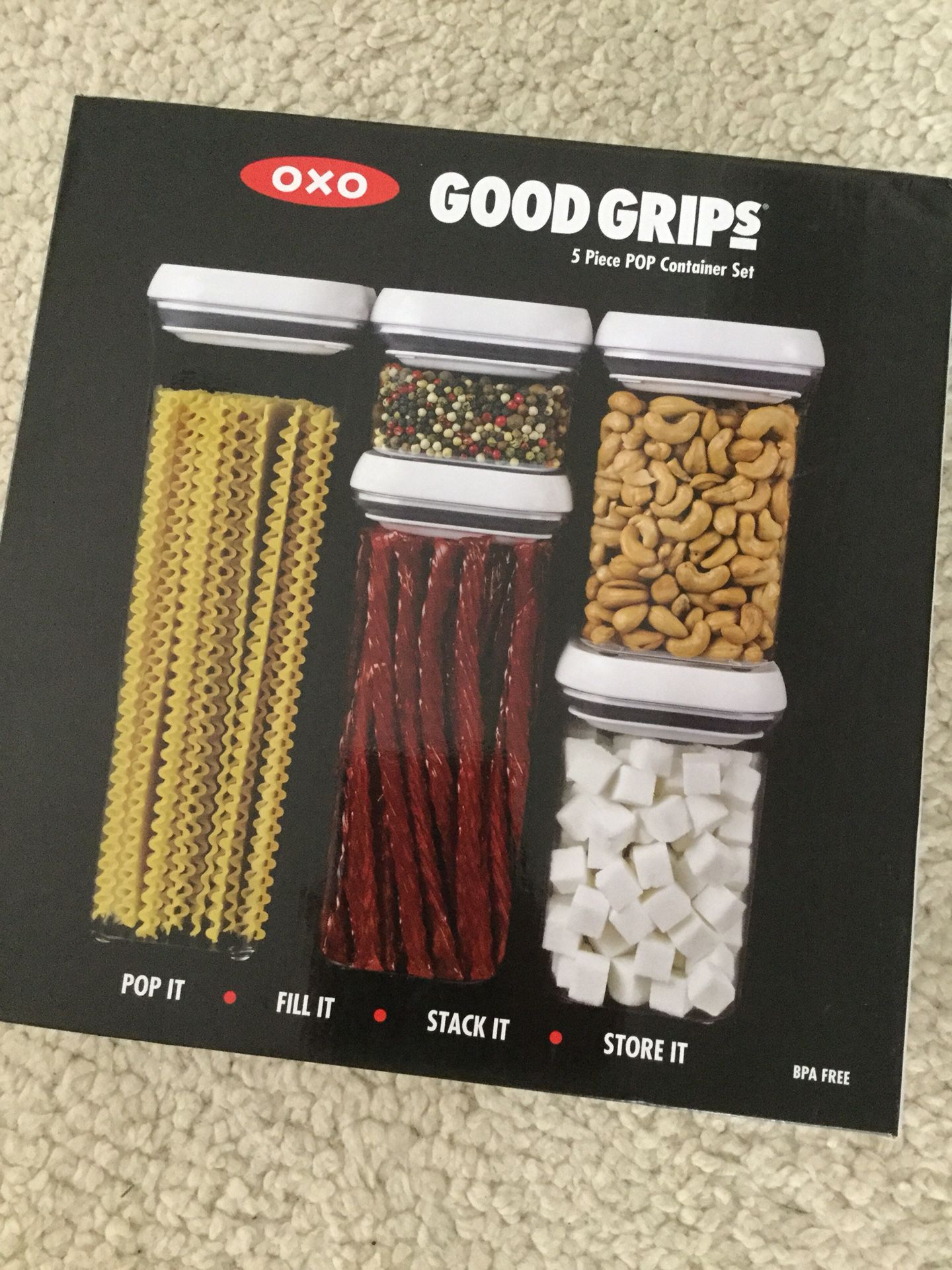 NEW OXO 5 Piece POP Container Set