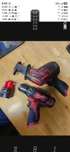 Milwaukee M12 Drill and Hackzall Reciprocating Saw Set