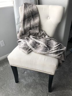 Tufted Beige Off White Cream Accent Chair With Studs