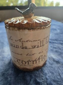 Ceramic Canister with Bird Lid