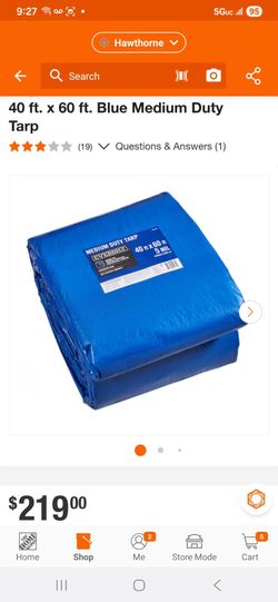 40ft x 60ft Blue Medium Duty Tarp
