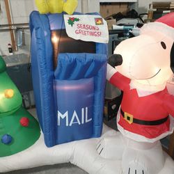 Christmas Decoration Snoopy And Woodstock Blow Up Paid $259.99 Plus Asking The First $75
