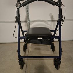 Drive 4 Wheel Walker with Seat in Blue