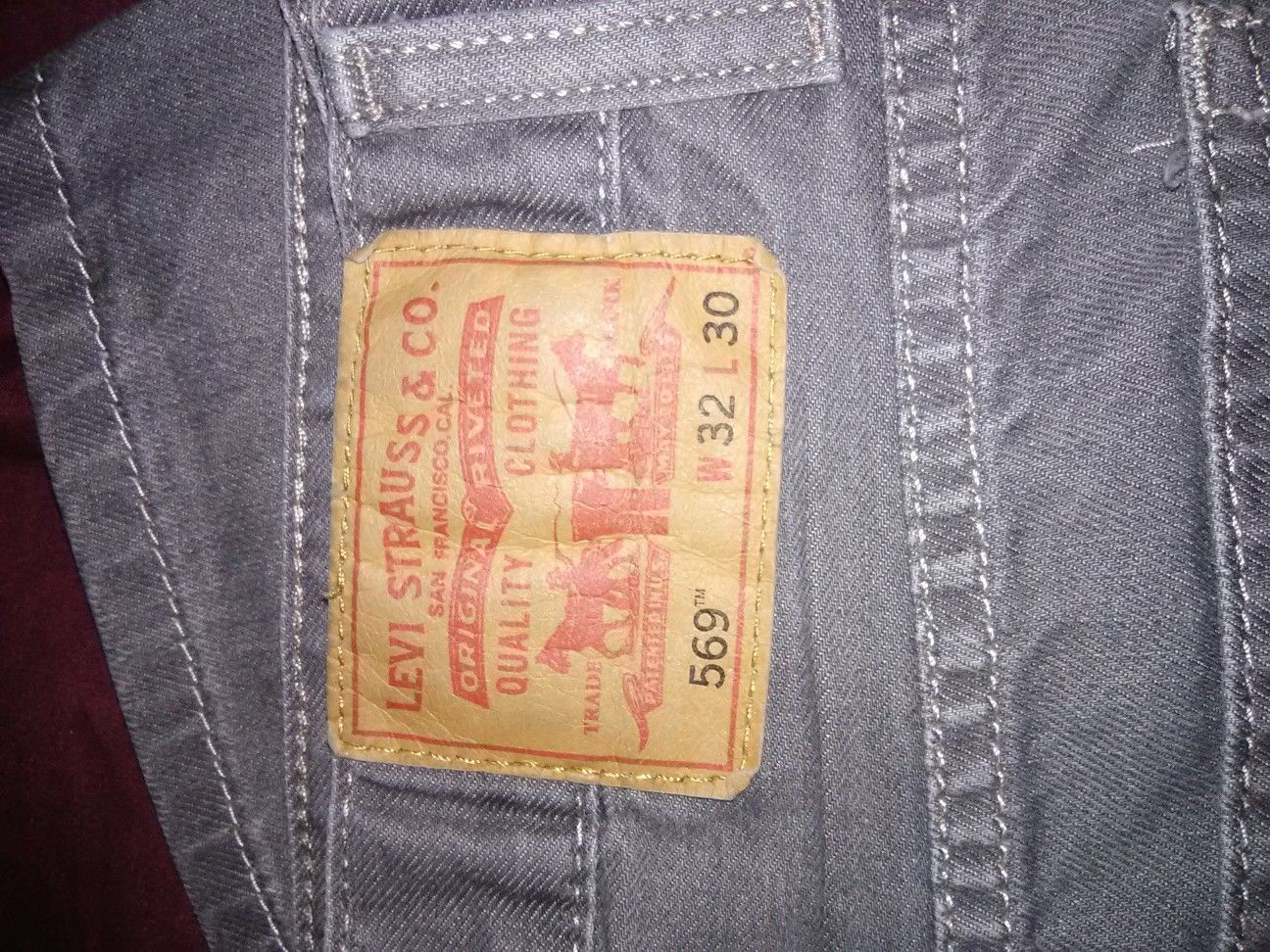 Levi Strauss Grey 569 Jeans 32W 30L