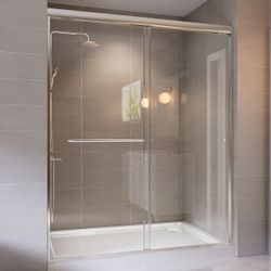 56" - 60" W x 72" H Double Sliding Framed Shower Door with SGCC-certified Tempered Glass WA11SD6072DW06BN1