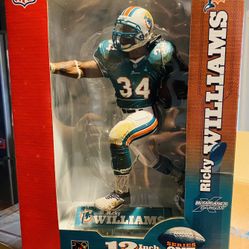 12” McFarlane Toys  Series 1 NFL Figure “Ricky Williams” ( Rare Variant Teal  Jersey)