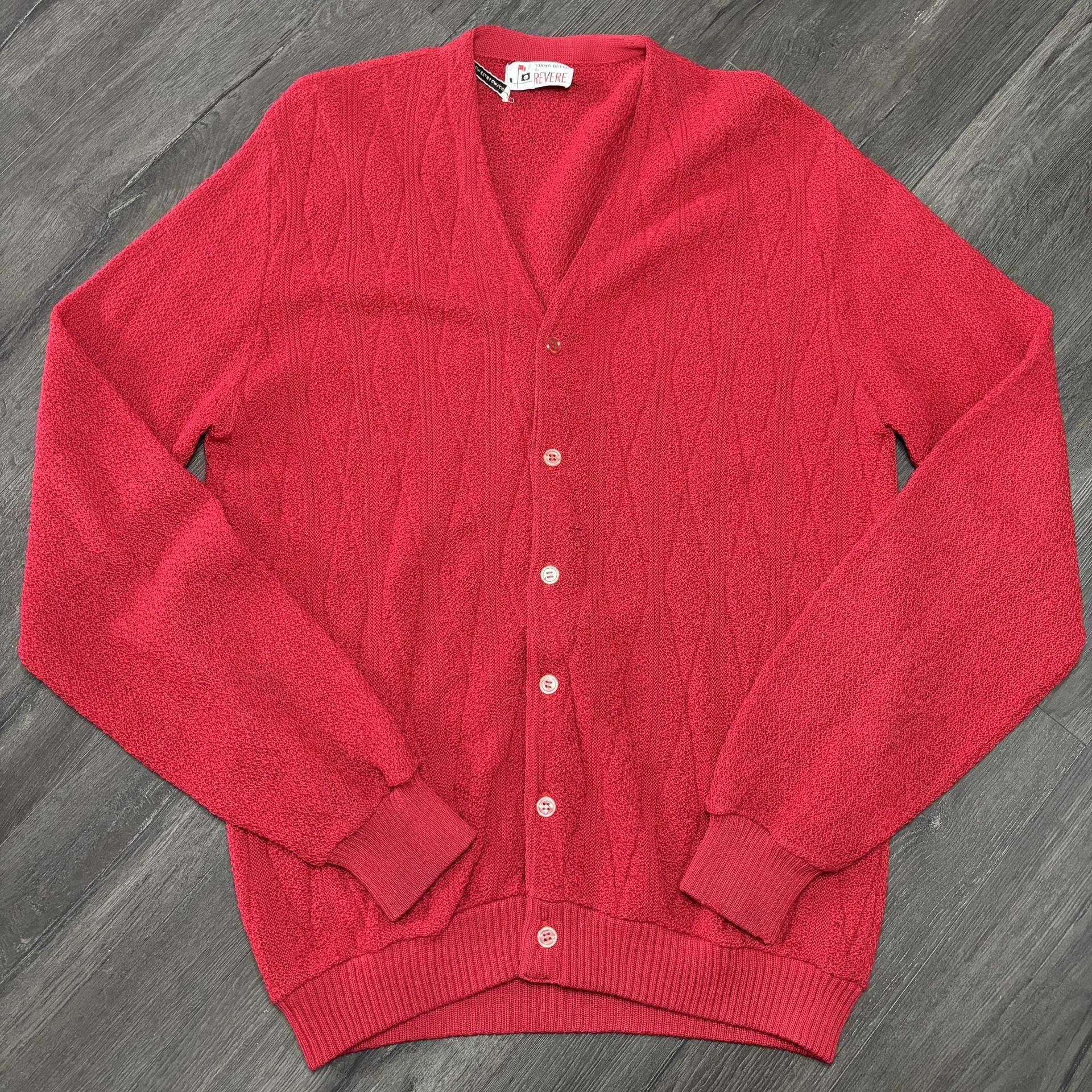 Vintage Cardigan Sweater Young Breed by Revere Men’s Large Button Up Coat