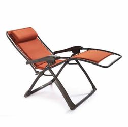 Frontgate Zero Gravity Recliner Chair Sunbrella Fabric Folding Outdoor Lounge NEW
