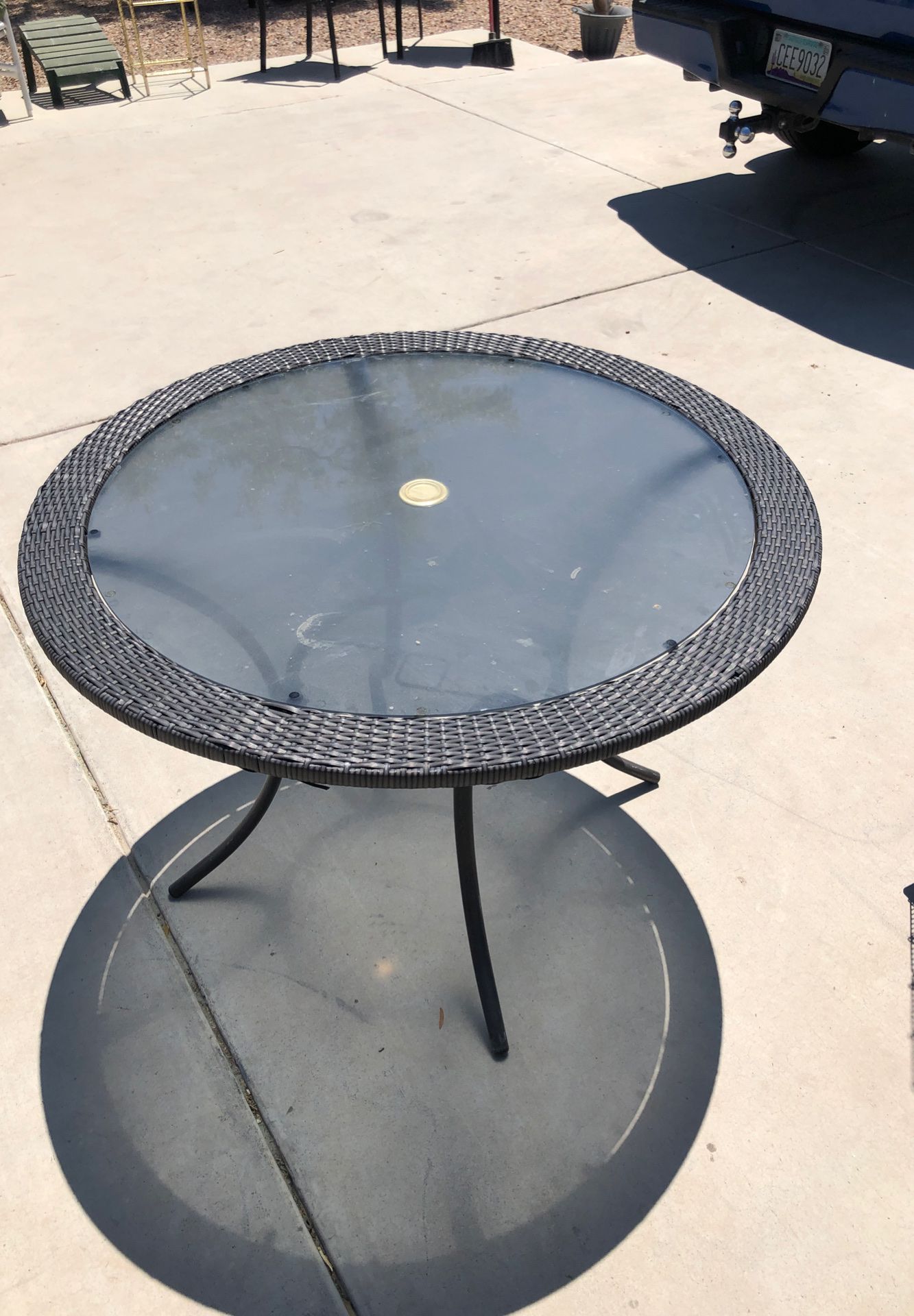 Wicker patio table