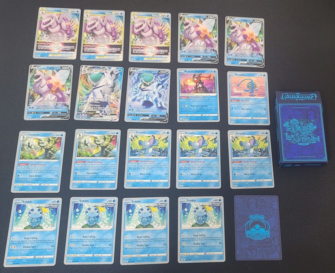 2 Pokémon 2022 Championship Decks – Ice Rider Palkia & ADP (Excellent Condition)