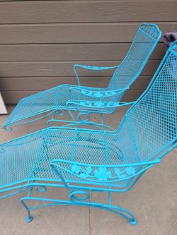 Expensive Iron justable 2 lounge chairs Vintage