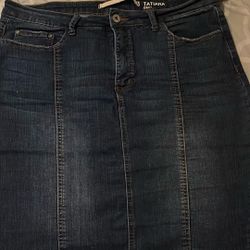 Women / Teen Jean Skirt Stretchy Size 14 