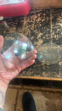 2 large magnifying lens not flat 5in and 4inch