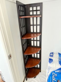 Wooden corner shelves