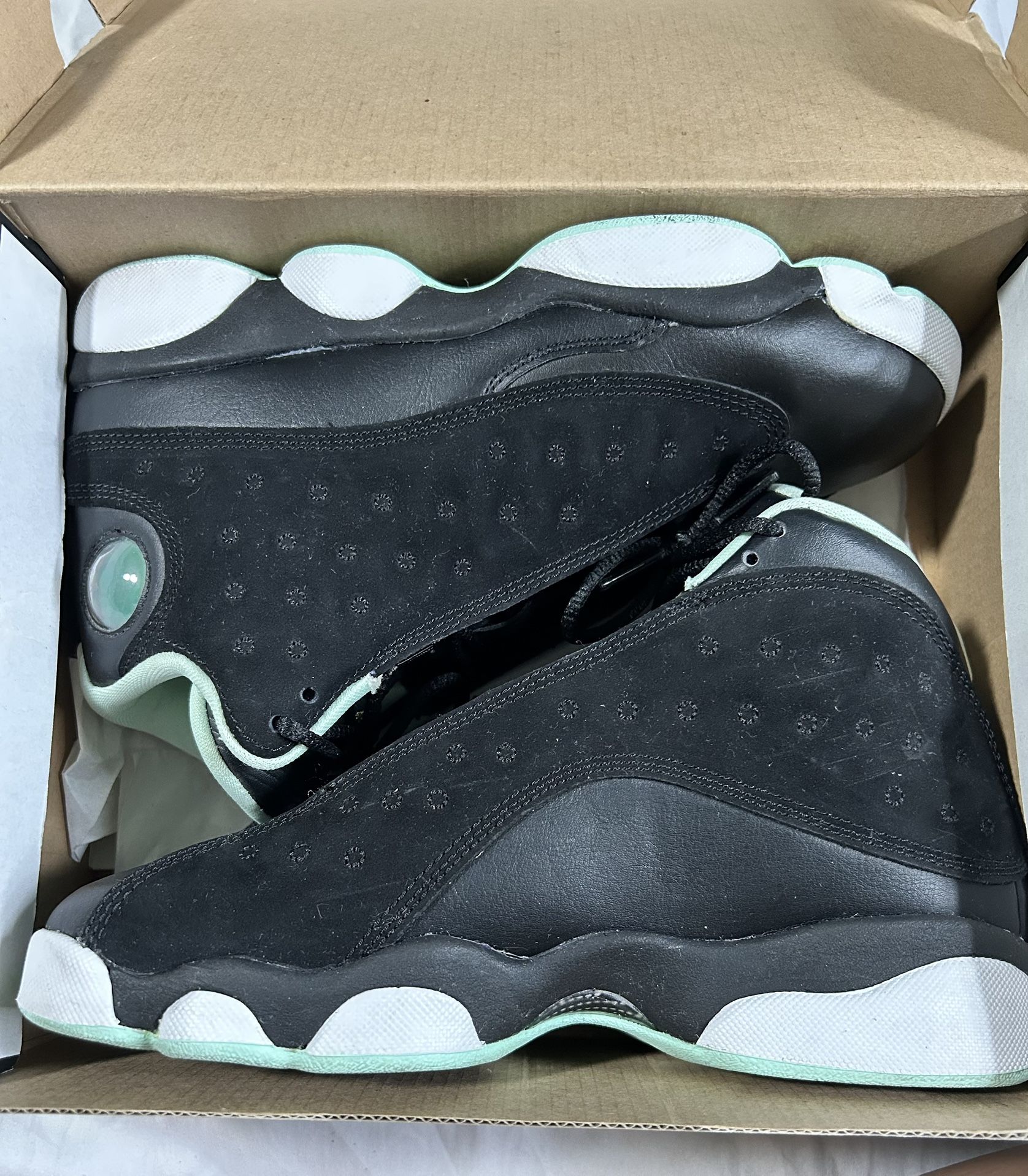 AIR JORDAN RETRO 13 GG , Black/ Metallic Gold-mint Foam Noir/ Or Metallique, Size 5y