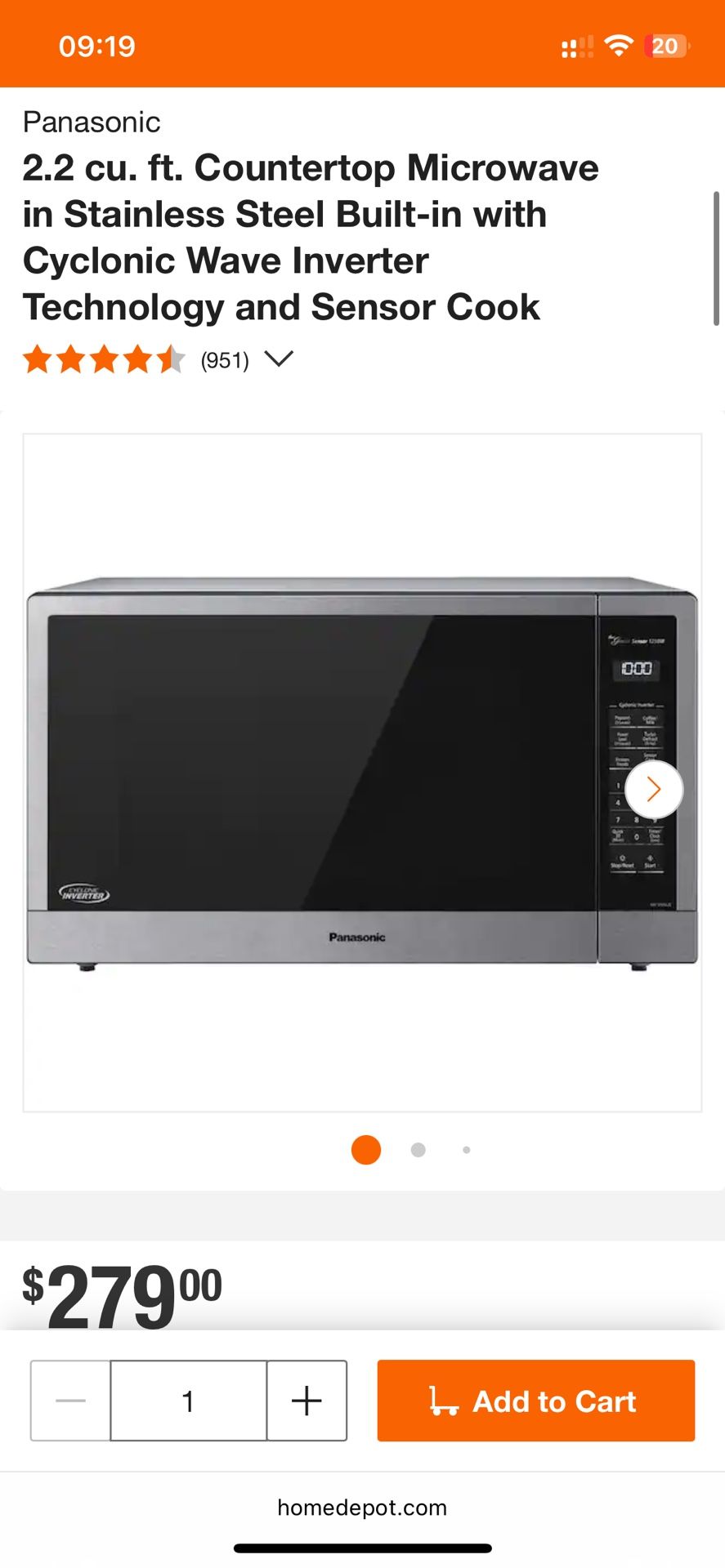 Panasonic Stainless Microwave