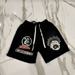 Hellstar Shorts- Washed Black