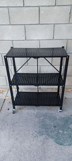 METAL SHELF / FOLDABLE WITH LOCKABLE WHEELS NEW!!