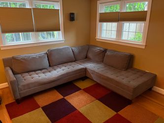 Grey sectional sofa 104”x90”, two pieces. Free