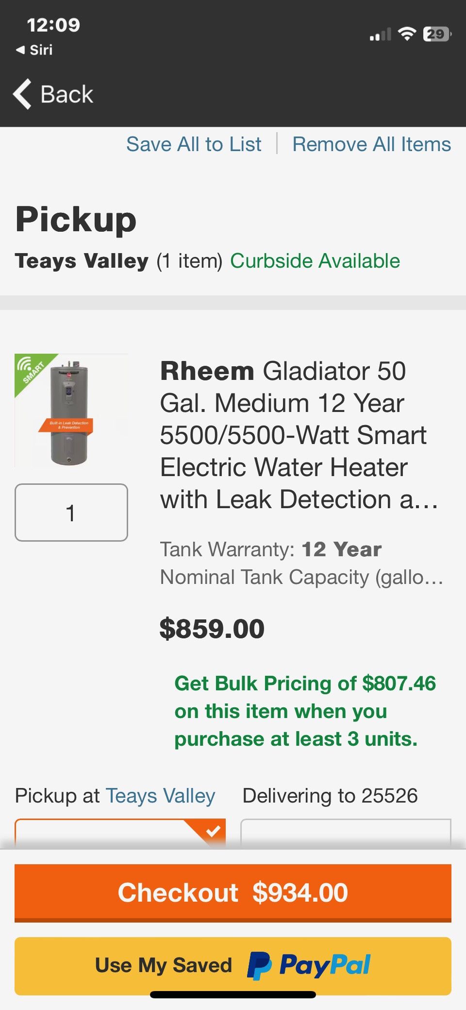 Rheem Water heater