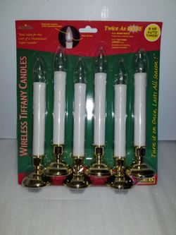 Wireless Tiffany Candles 6 New Brite Star Wireless LED 10" inches Tall Christmas Candles Clear Glass Bulbs 8 Hour Auto Timer. Realistic Look and last