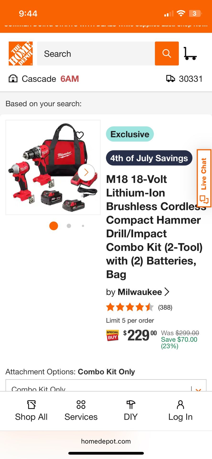 M18 Milwaukee 2 Piece Set