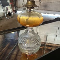Vintage Glass Kerosene Oil Lamp antique