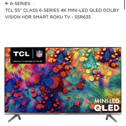 TCL 55” TV 4k Dolby Vision Dolby Atmos 