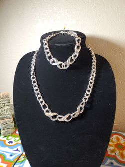 Silver Fantasy Necklace And Bracelet Set