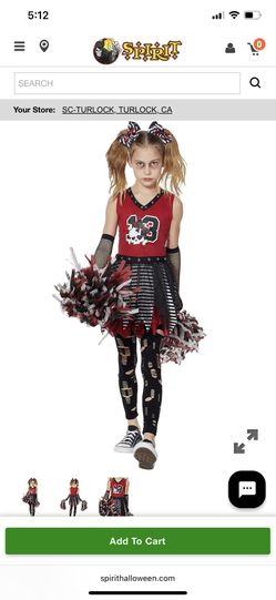 Spirit Halloween Zombie Cheerleader Costume